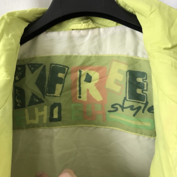 vintage Elho Freestyle jacket windbreaker Lime Green Patches Size Small - Picture 11 of 16